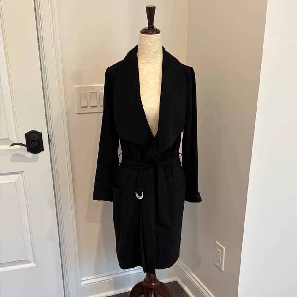 Elegant Black Belted Coat